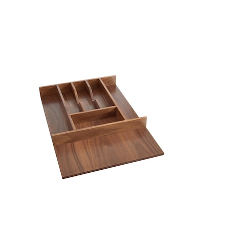 Rev-A-Shelf Drawer Insert, Walnut Veneer, Dark Brown, 15.13 in W, 2.38 in H, 22 in D, 22 in L, Walnut 4WCT-WN-1SH